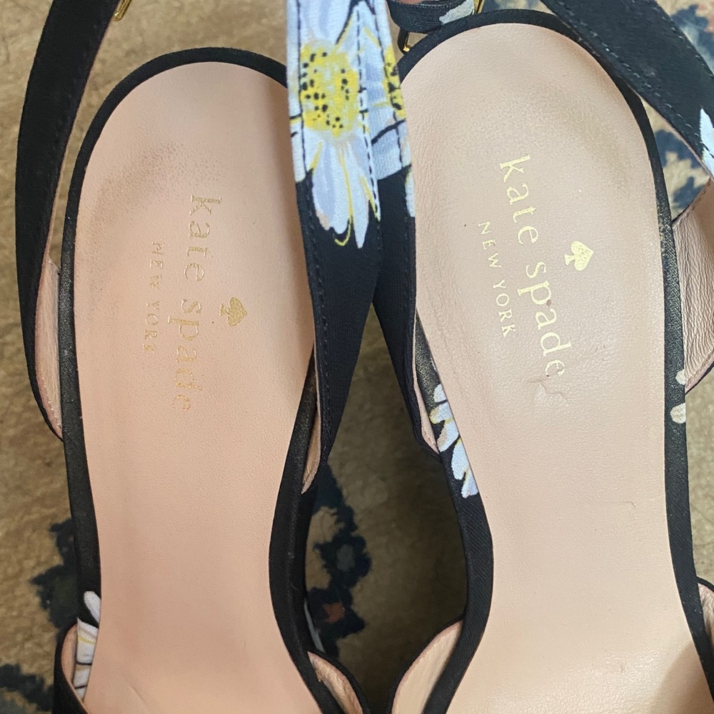 Kate Spade Black Daisy Wedge Sandals - Picture 5 of 7